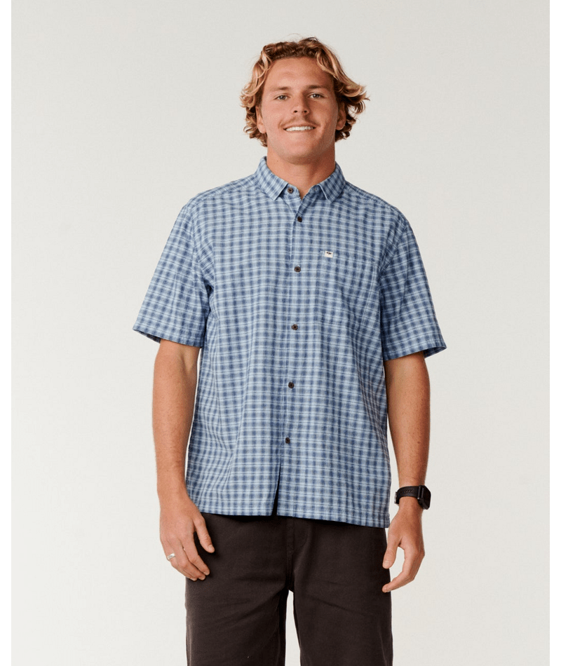 Rip Curl Classic Surf Check S/S Shirt in Glacier Blue