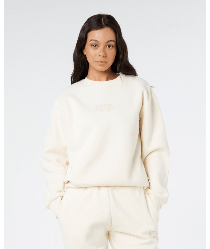 Rip Curl Surf Staple Relaxed Crew in BONE