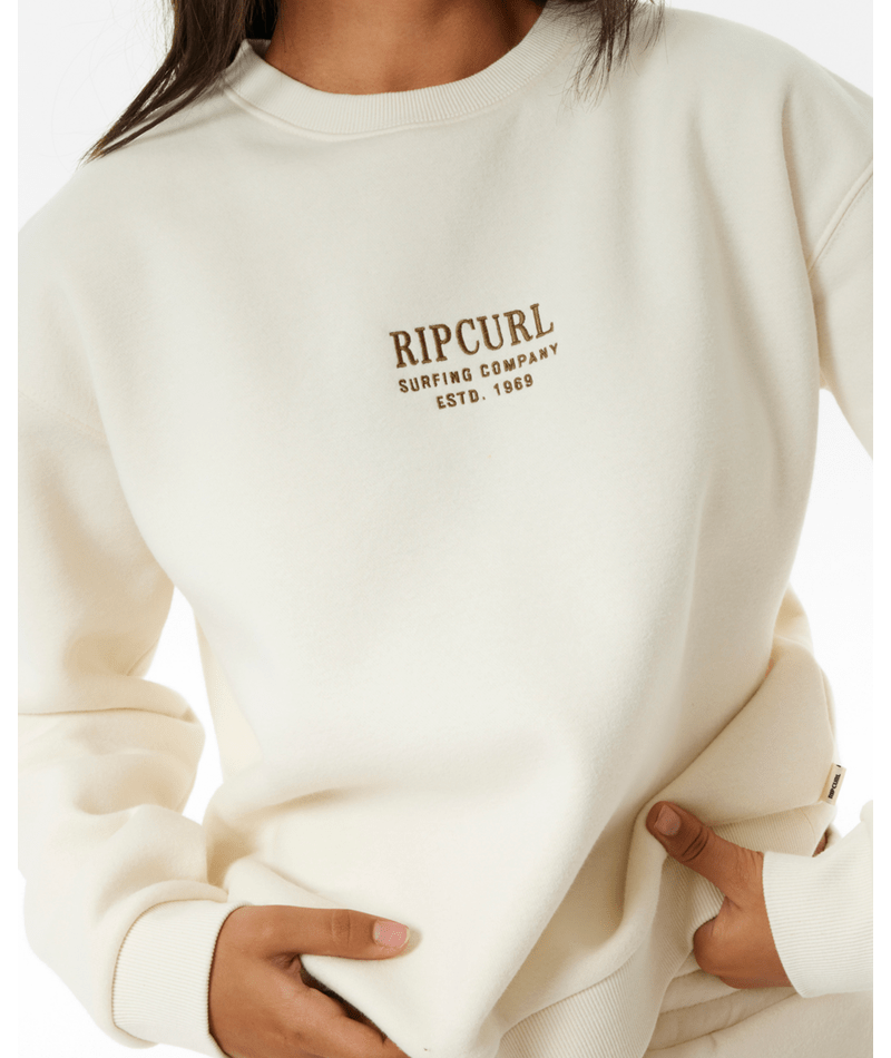 Rip Curl Surf Staple Relaxed Crew in BONE