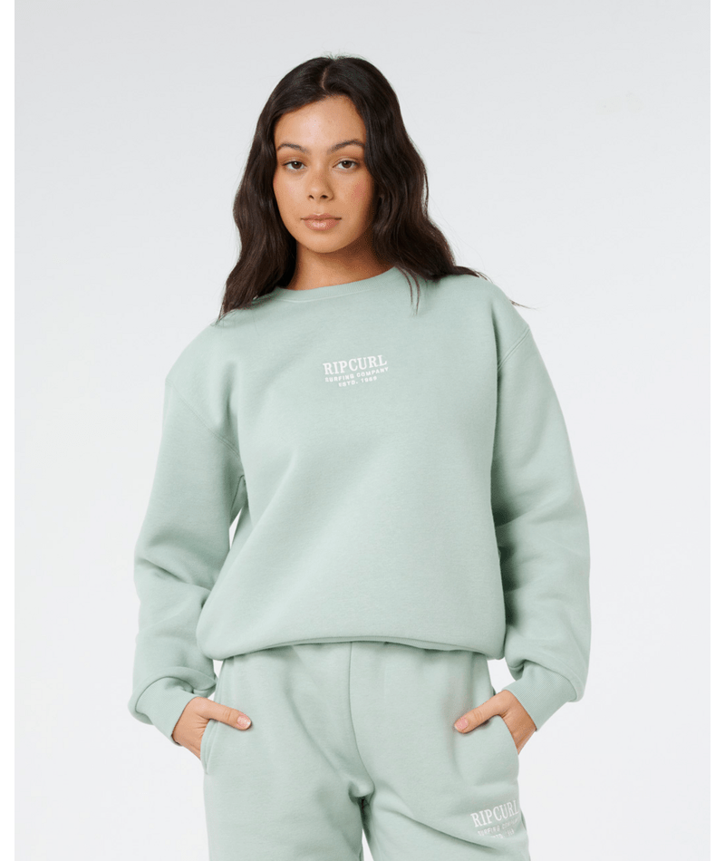 Rip Curl Surf Staple Relaxed Crew in AQUA GRAY