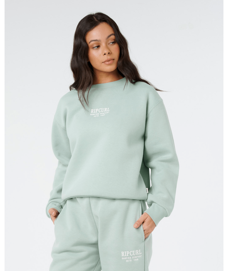 Rip Curl Surf Staple Relaxed Crew in AQUA GRAY