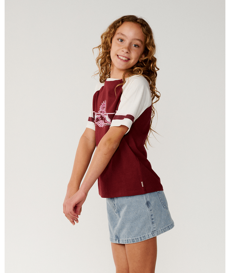 Rip Curl Dolphin Archive Relaxed Tee in DARK PlUM