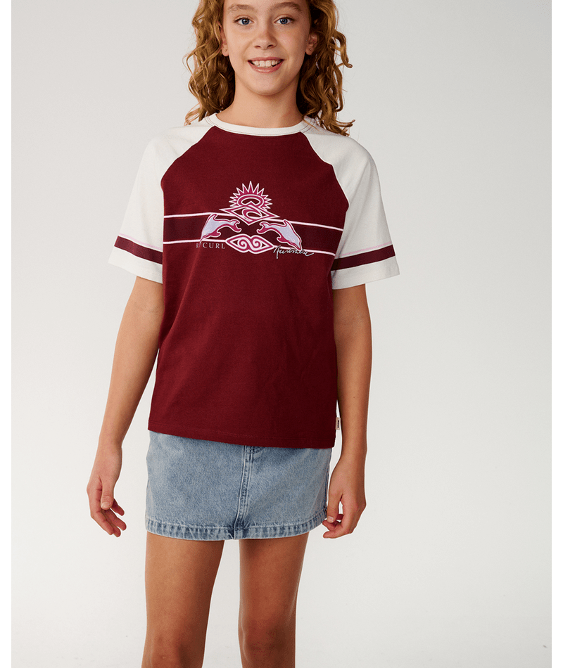 Rip Curl Dolphin Archive Relaxed Tee in DARK PlUM