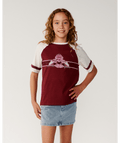 Rip Curl Dolphin Archive Relaxed Tee in DARK PlUM