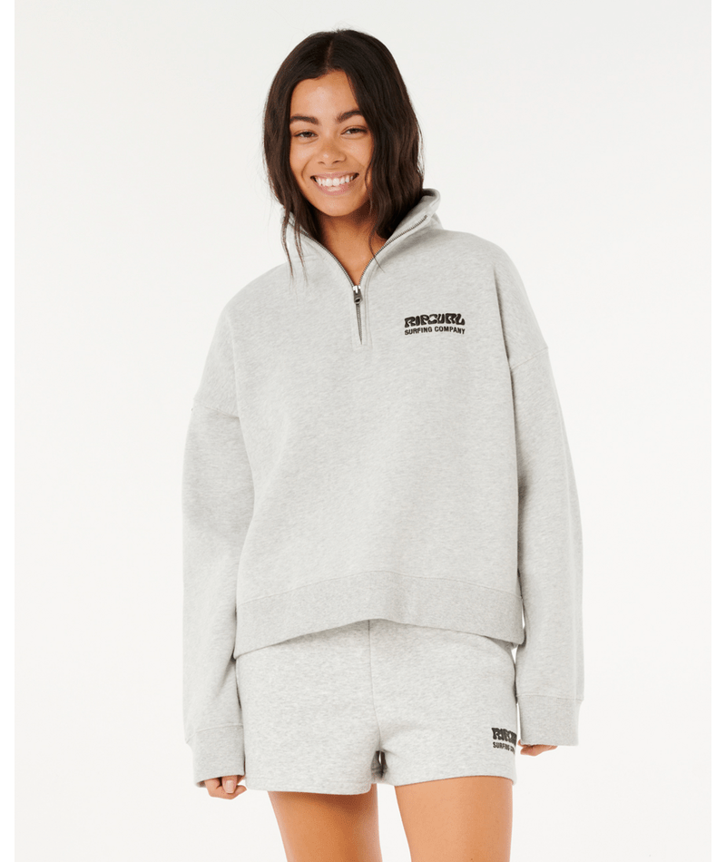 Rip Curl Surf Puff 1/4 Zip in GREY MARLE