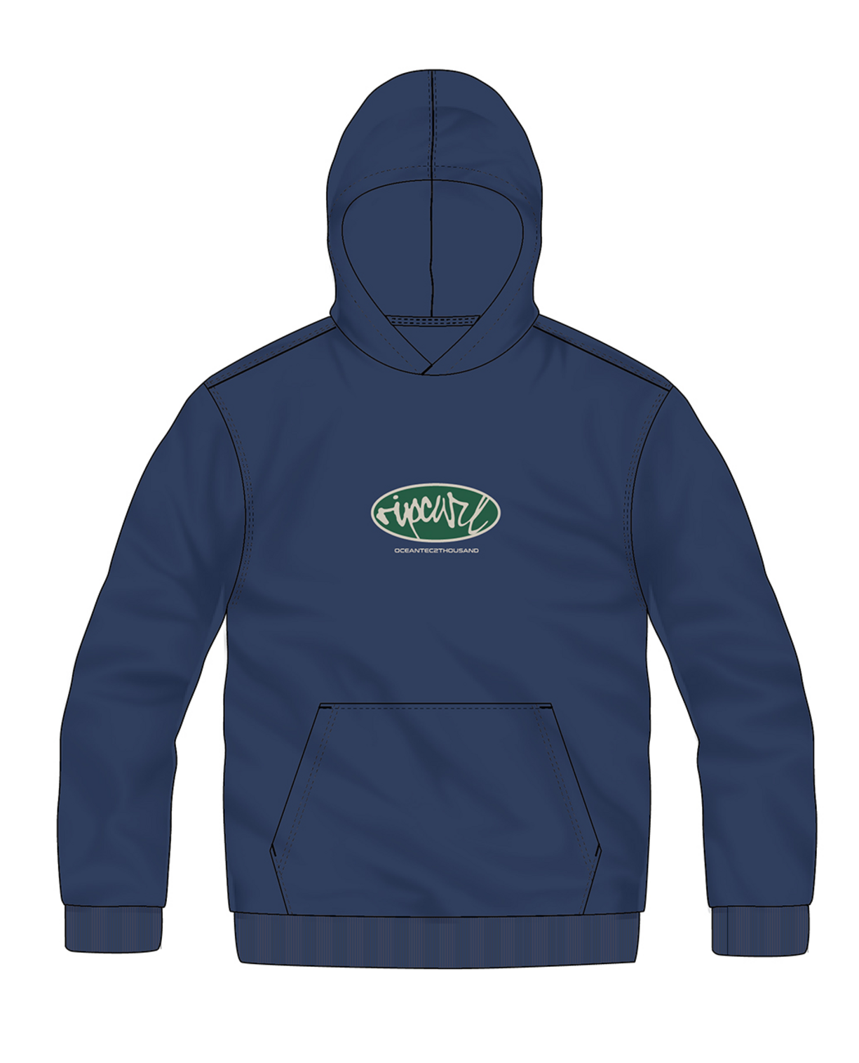 Rip Curl Rip Script Hood in LIGHT NAVY