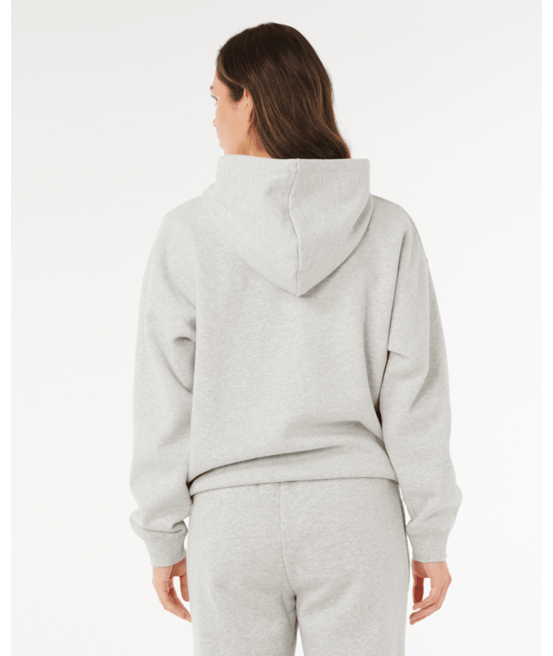 Rip Curl Varsity Hoodie in GREY MARLE/BLACK