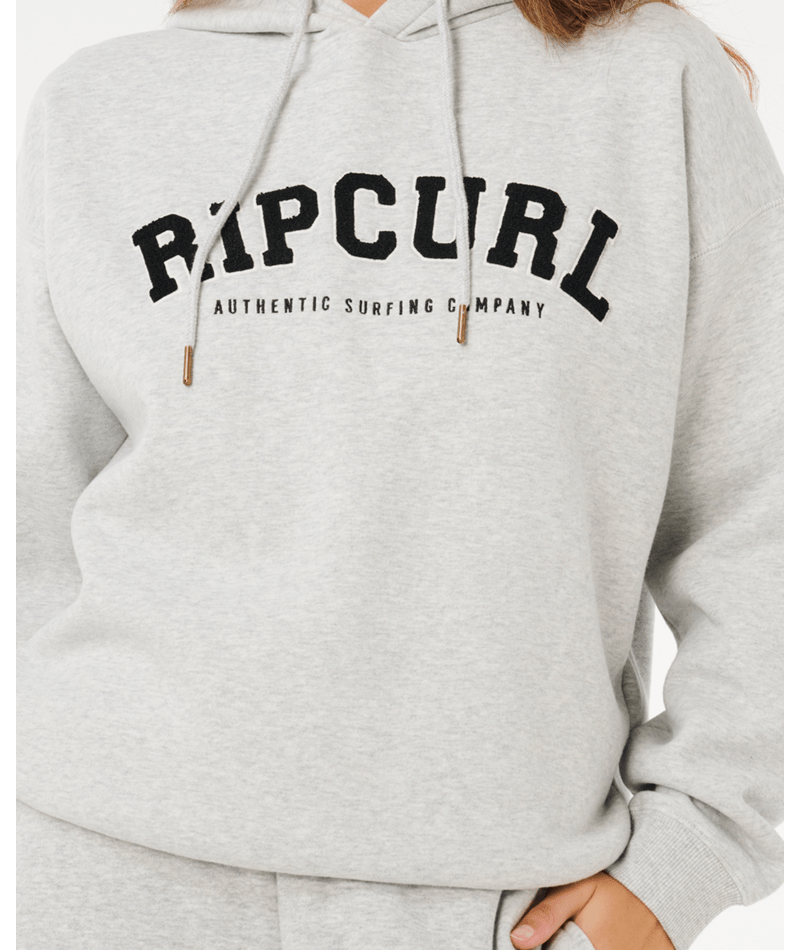Rip Curl Varsity Hoodie in GREY MARLE/BLACK