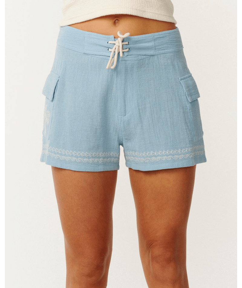 Rip Curl Paraiso Embroidered Walkshort in Washed Blue