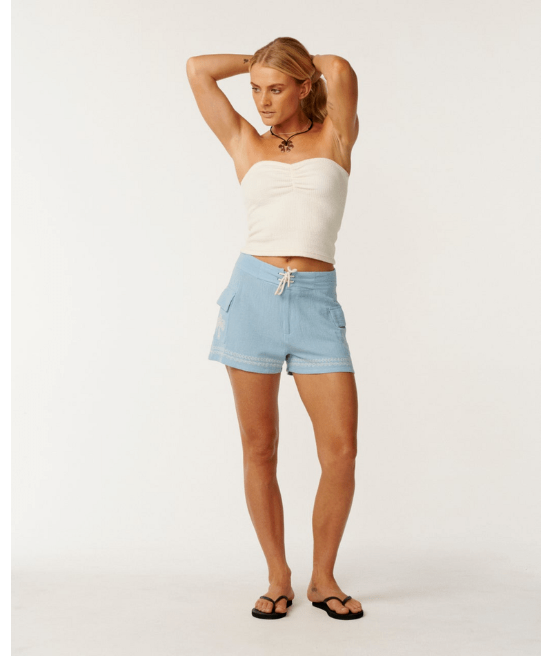 Rip Curl Paraiso Embroidered Walkshort in Washed Blue