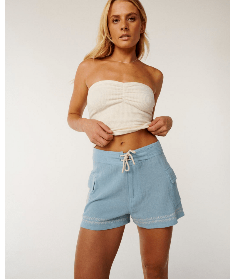 Rip Curl Paraiso Embroidered Walkshort in Washed Blue