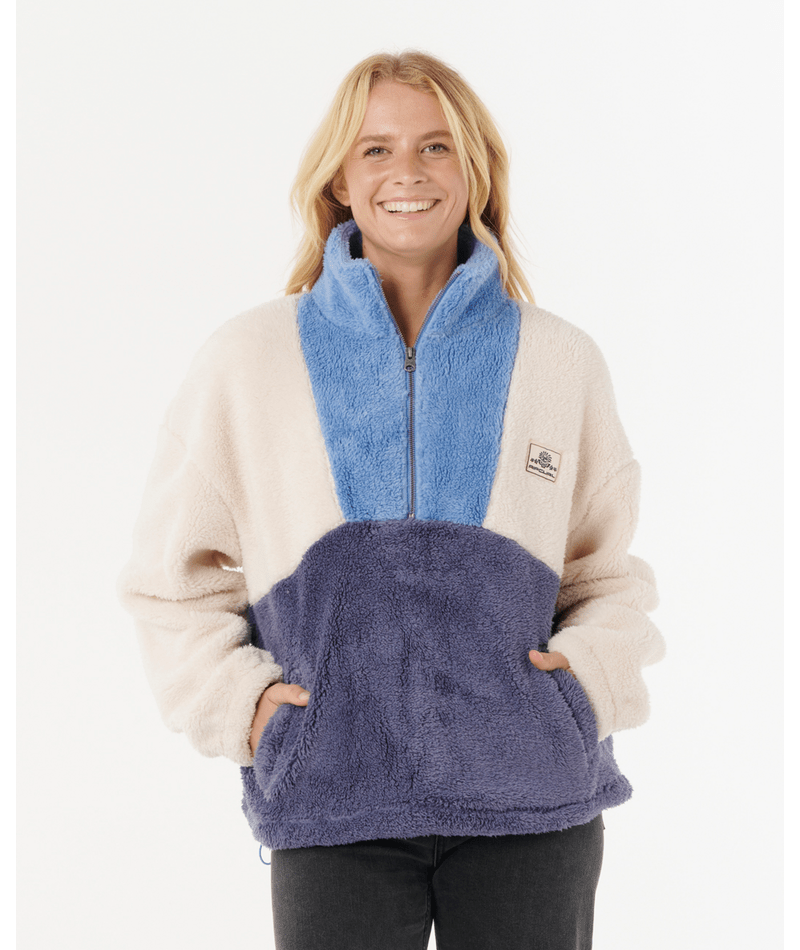 Rip Curl Block Party Polar Fleece in BLUE