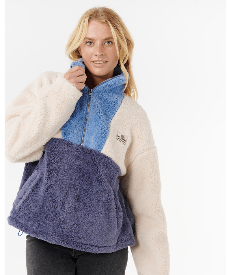 Rip Curl Block Party Polar Fleece in BLUE