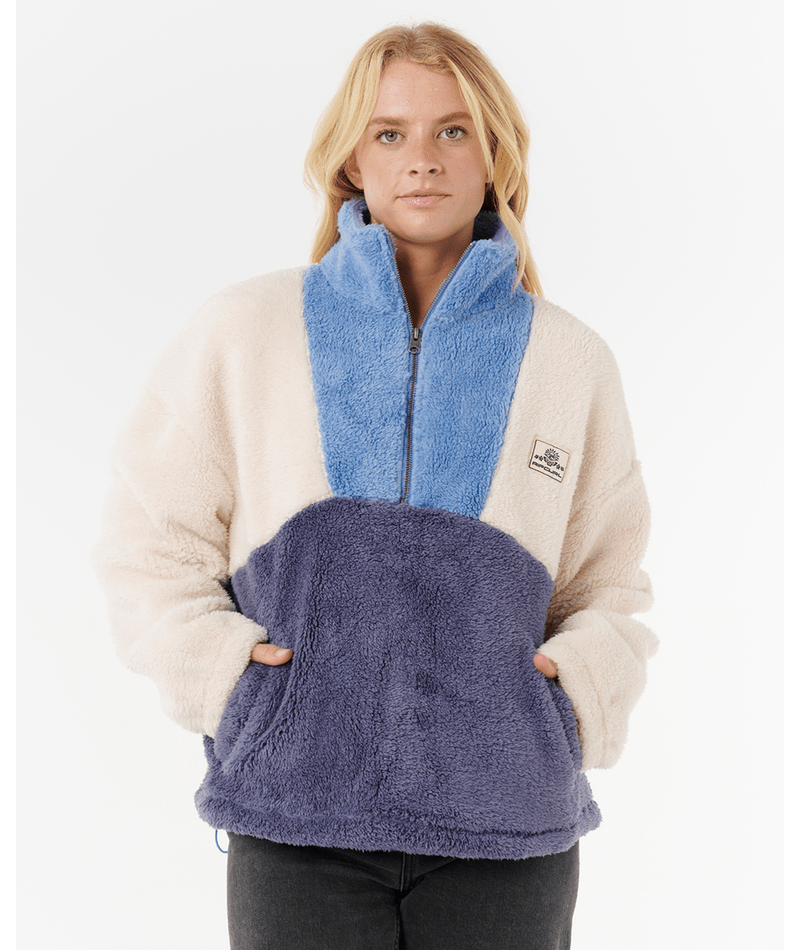 Rip Curl Block Party Polar Fleece in BLUE