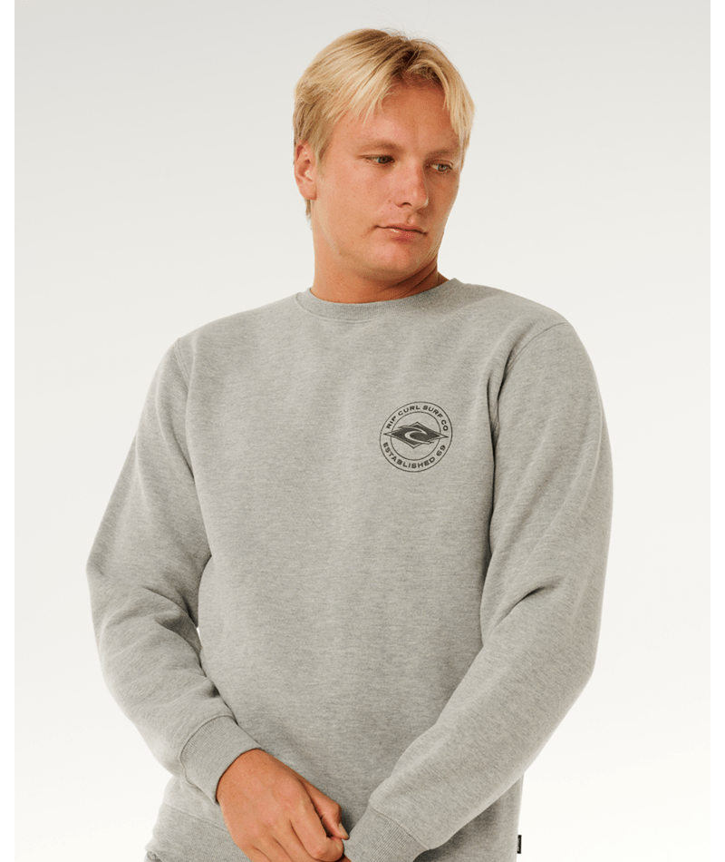 Rip Curl Stapler Crew in GREY MARLE