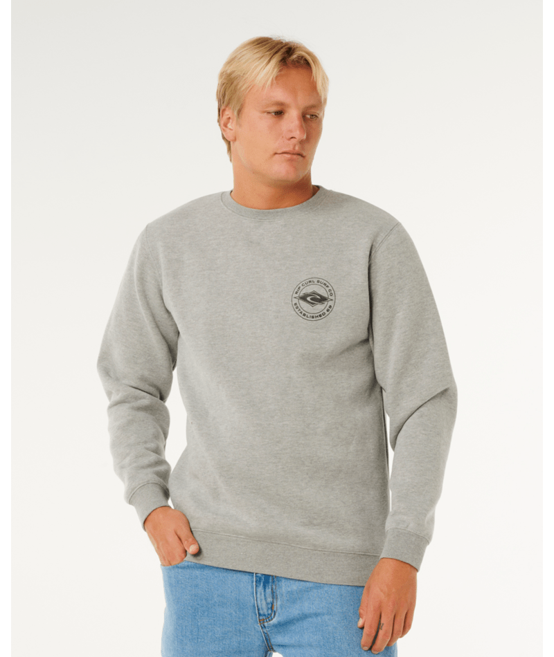 Rip Curl Stapler Crew in GREY MARLE