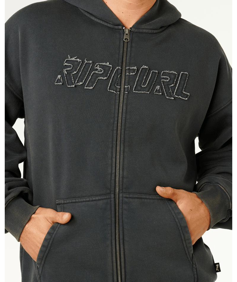 Rip Curl Liquid Trips Zip Thru Hood in WASHED BLACK