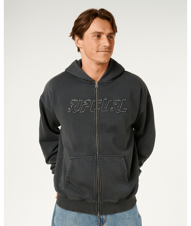 Rip Curl Liquid Trips Zip Thru Hood in WASHED BLACK