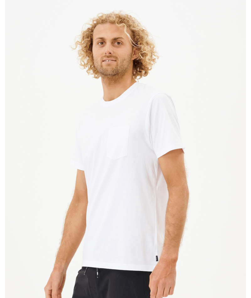 Rip Curl Plain Pocket Tee in WHITE