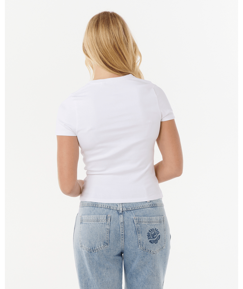 Rip Curl Hibiscus Fitted Tee in WHITE