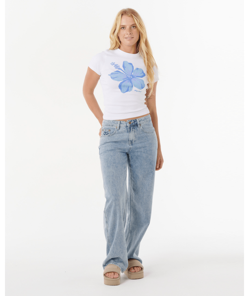 Rip Curl Hibiscus Fitted Tee in WHITE