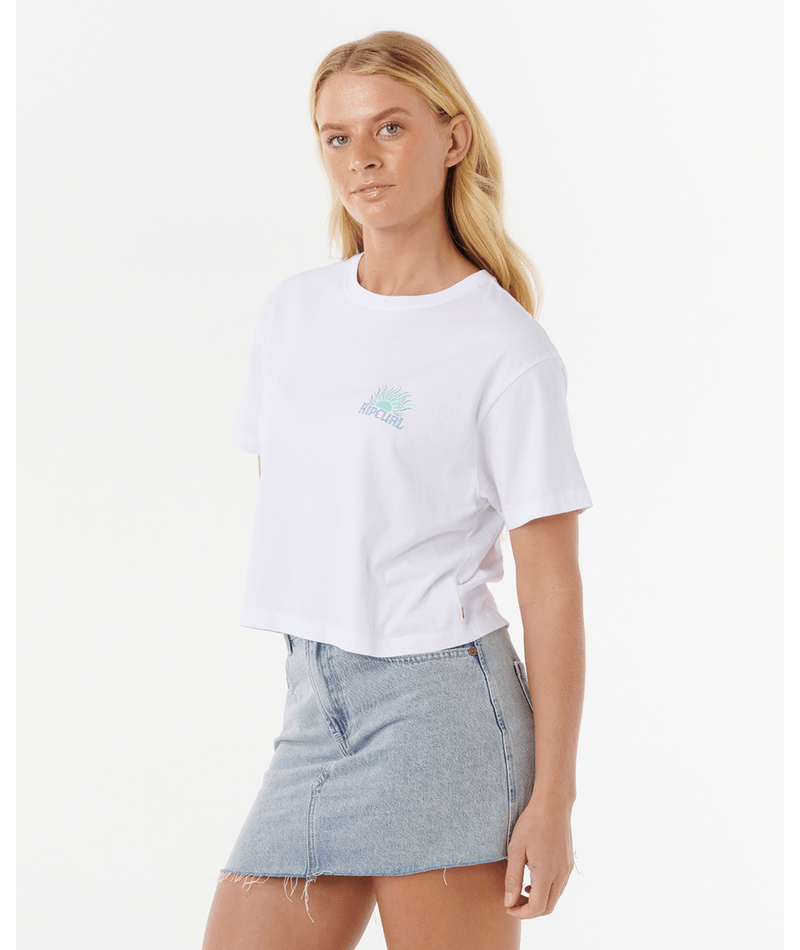 Rip Curl Sunrise Crop Tee in WHITE