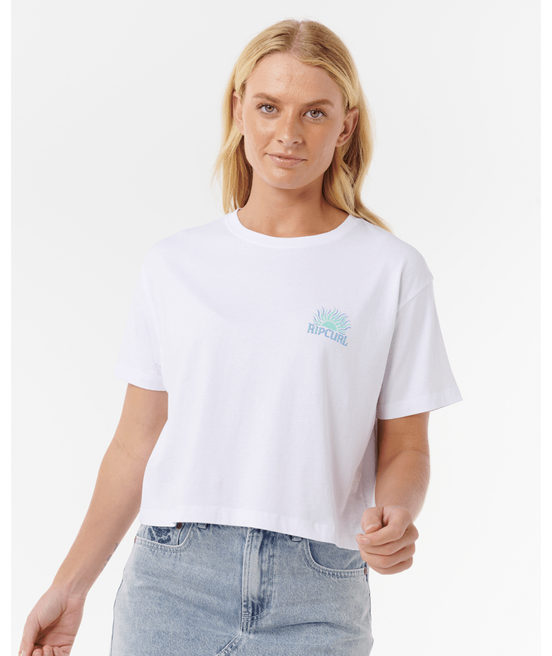 Rip Curl Sunrise Crop Tee in WHITE