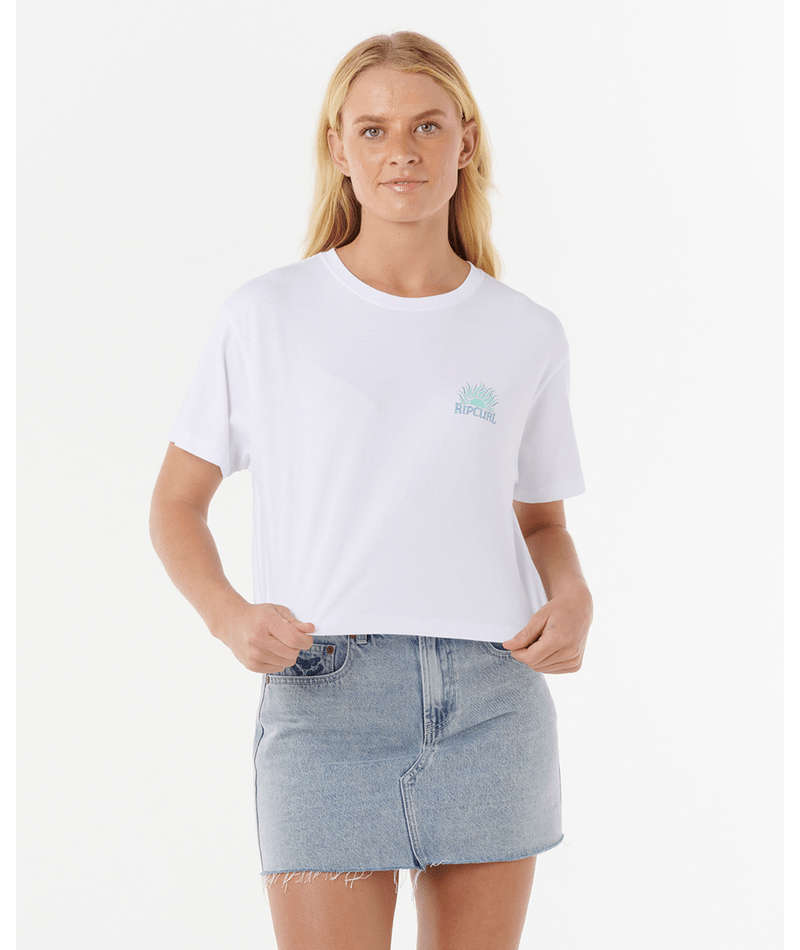 Rip Curl Sunrise Crop Tee in WHITE