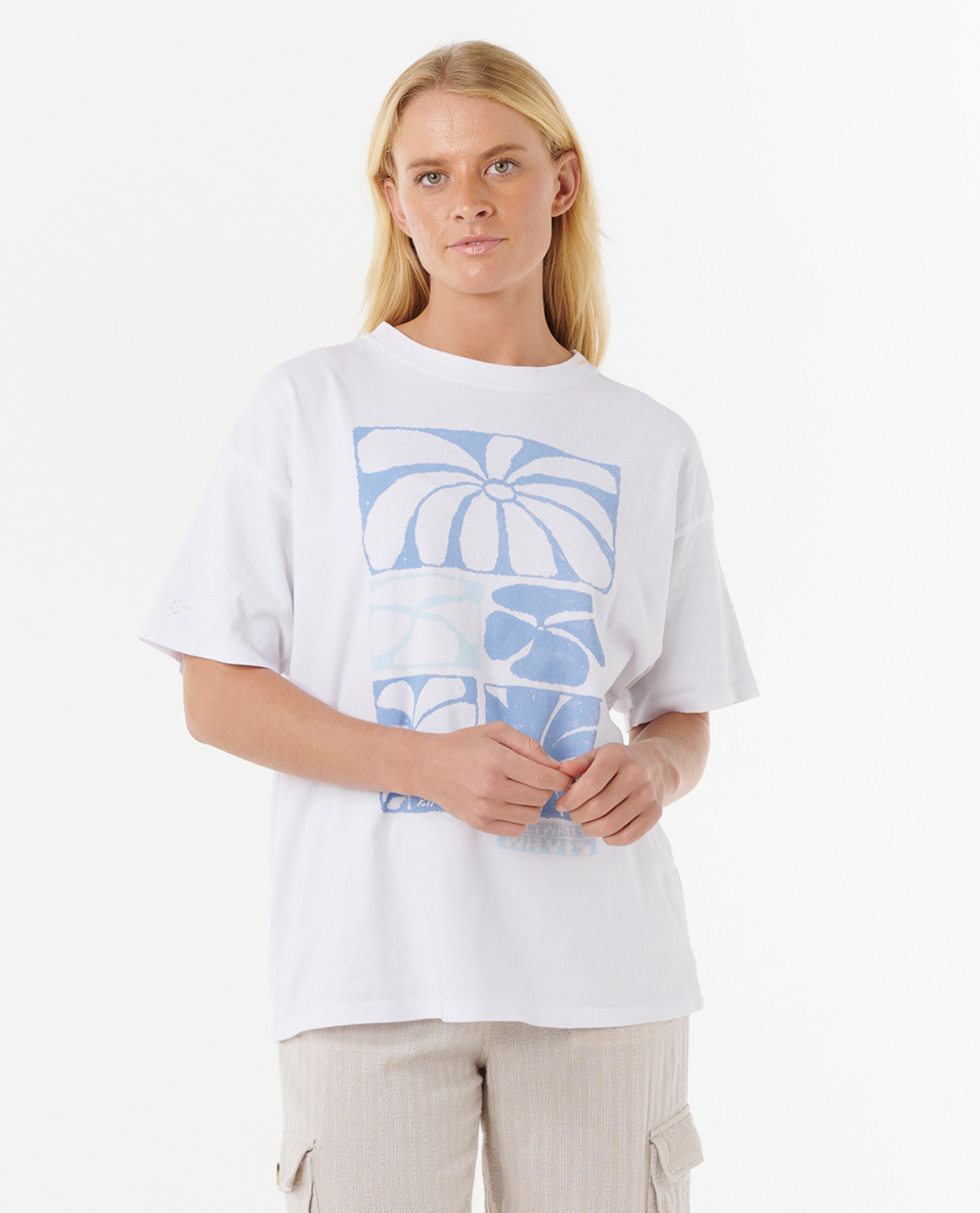Rip Curl Oceanic Heritage Tee in OPTICAL WHITE