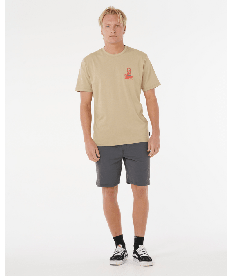 Rip Curl Vaporcool Search Stack Tee in KHAKI ROCK