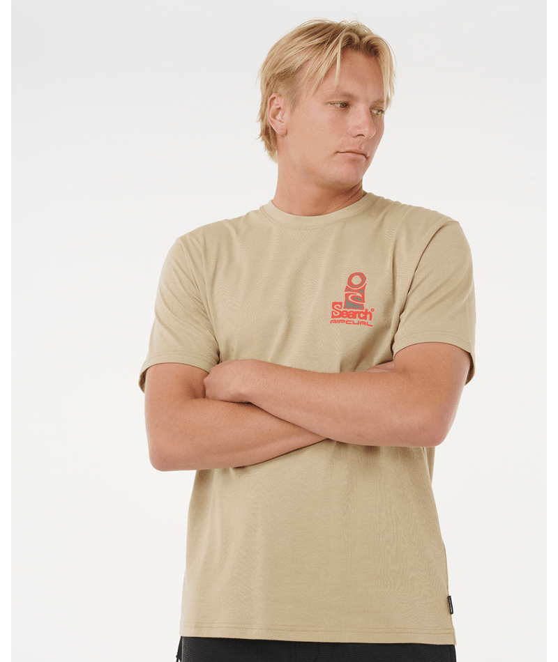 Rip Curl Vaporcool Search Stack Tee in KHAKI ROCK