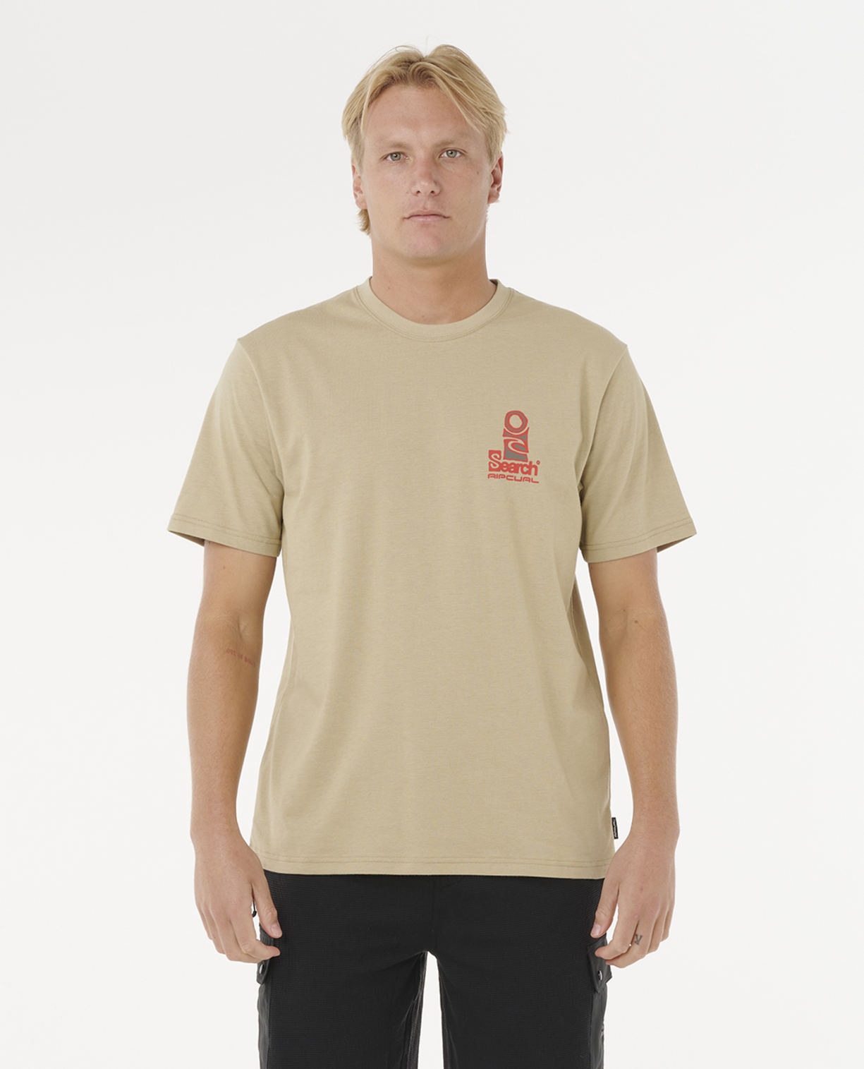 Rip Curl Vaporcool Search Stack Tee in KHAKI ROCK