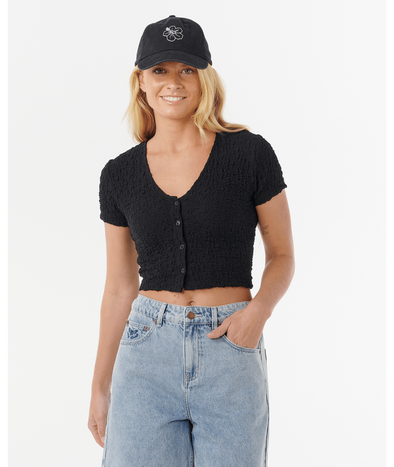 Rip Curl Sunset Luau Textured Tee in BLACK