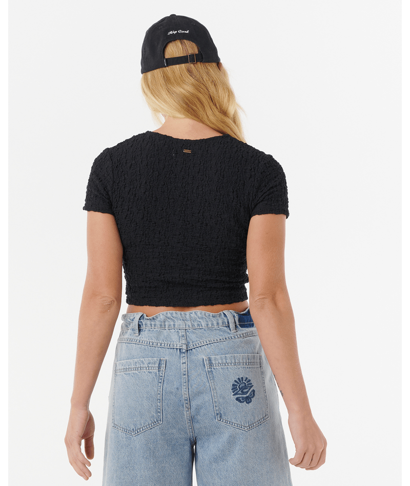 Rip Curl Sunset Luau Textured Tee in BLACK