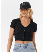 Rip Curl Sunset Luau Textured Tee in BLACK