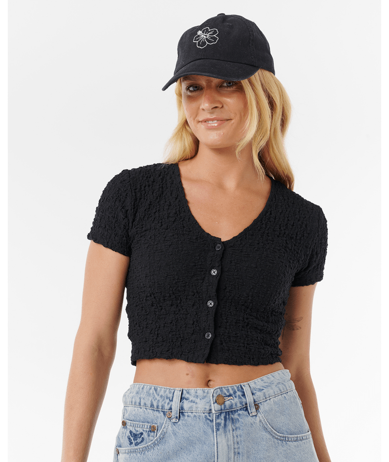 Rip Curl Sunset Luau Textured Tee in BLACK