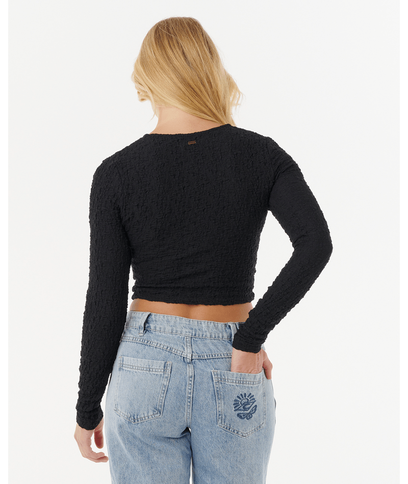 Rip Curl Sunset Luau Texture Ls Tee in BLACK