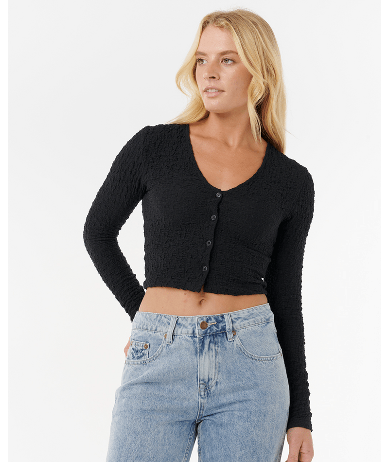 Rip Curl Sunset Luau Texture Ls Tee in BLACK