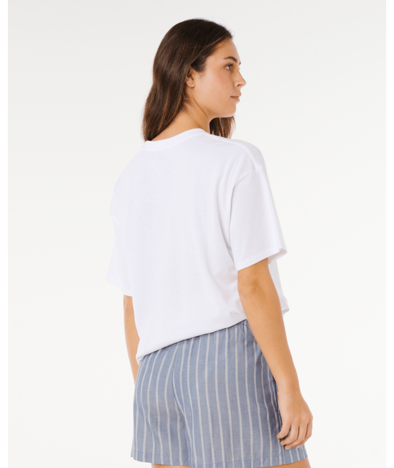 Rip Curl Poolside Heritage Tee in OPTICAL WHITE