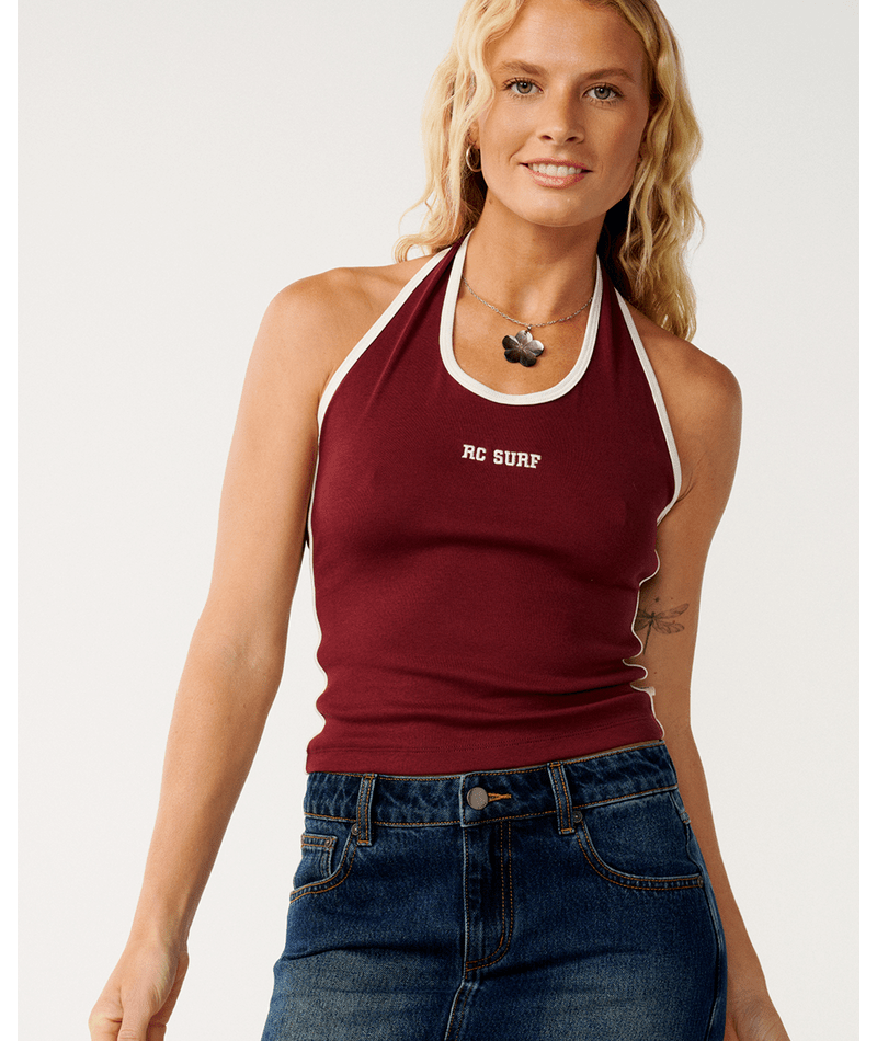 Rip Curl Samba Fitted Halter in DARK PlUM