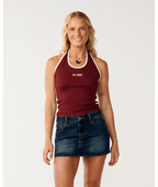 Rip Curl Samba Fitted Halter in DARK PlUM