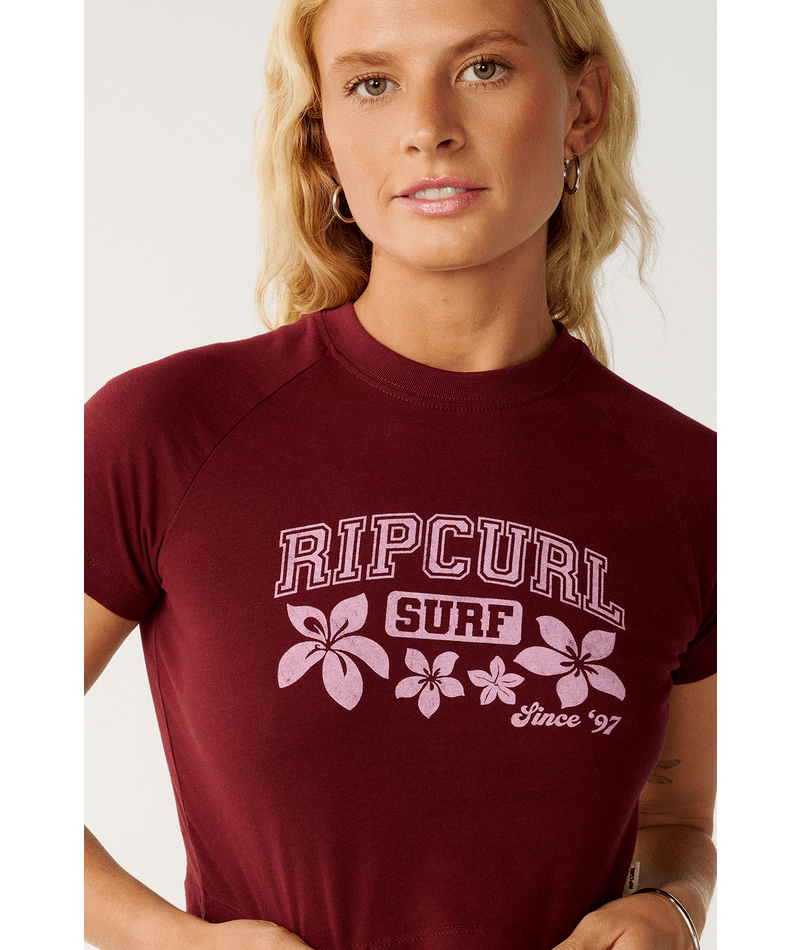 Rip Curl Retro Swell Baby Tee in DARK PlUM