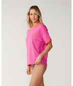 Rip Curl Tropical Desire Oversize Tee in HOT PINK
