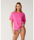 Rip Curl Tropical Desire Oversize Tee in HOT PINK