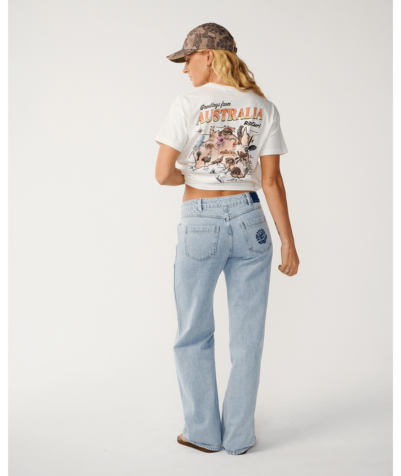 Rip Curl Greetings From Aus Relaxed Tee in BONE