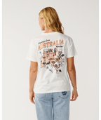 Rip Curl Greetings From Aus Relaxed Tee in BONE