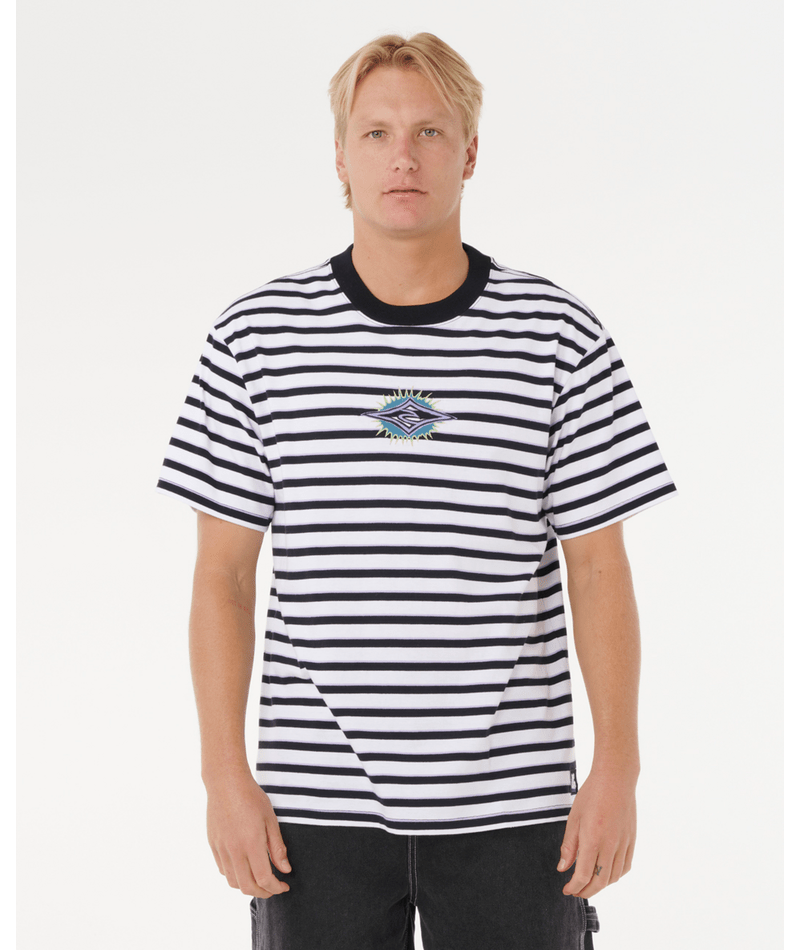 Rip Curl Raw Energy Stripey Tee in BLACK/WHITE