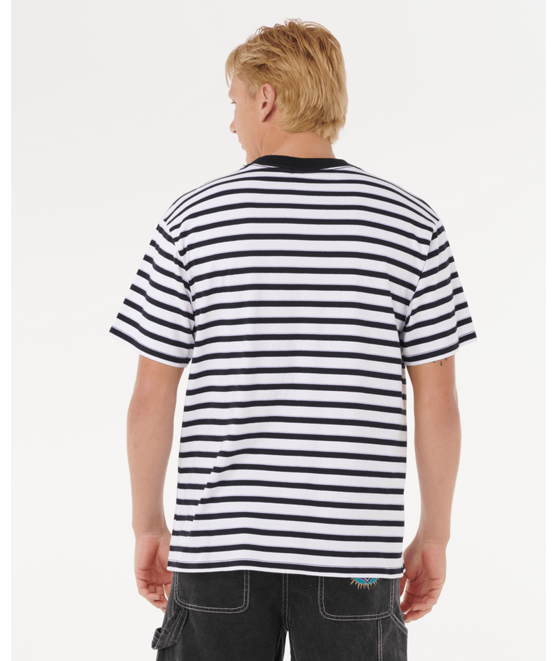 Rip Curl Raw Energy Stripey Tee in BLACK/WHITE