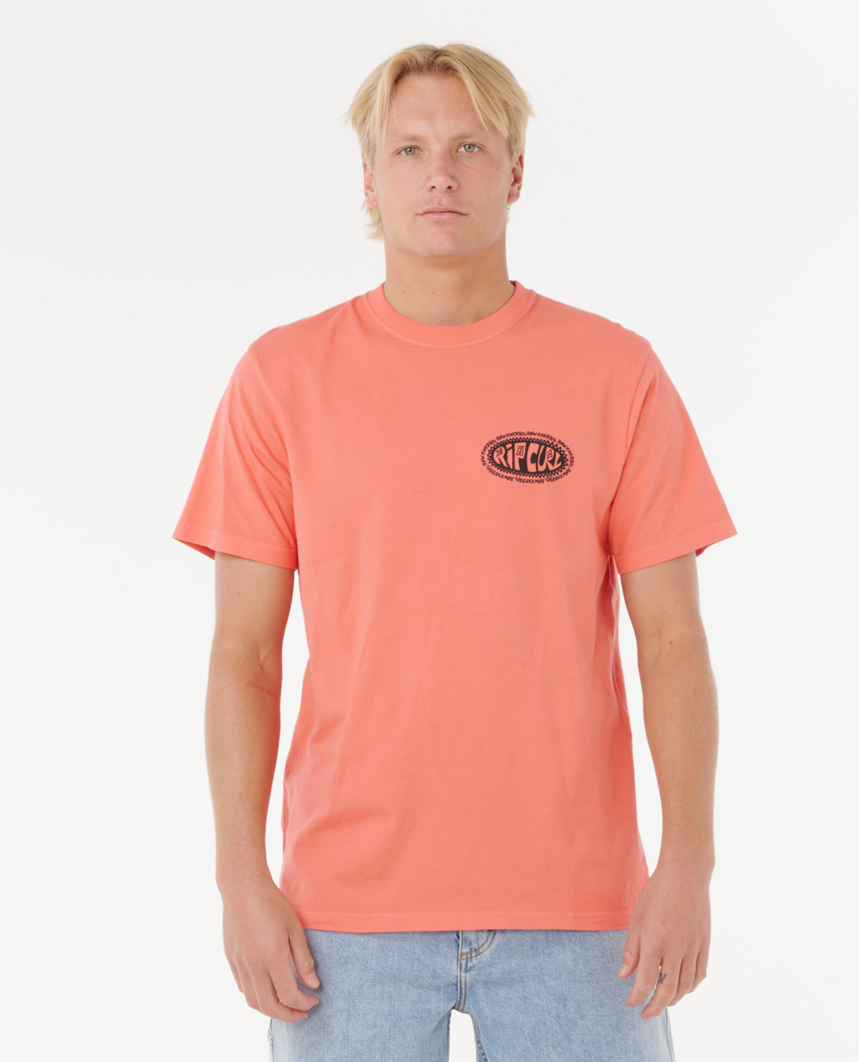 Rip Curl Raw Energy De Oval Tee in ROSE SKY
