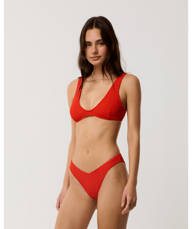 Rip Curl Vibe Surf High Cheeky in RED